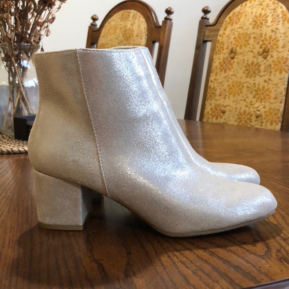 Size 9 silver ankle booties
